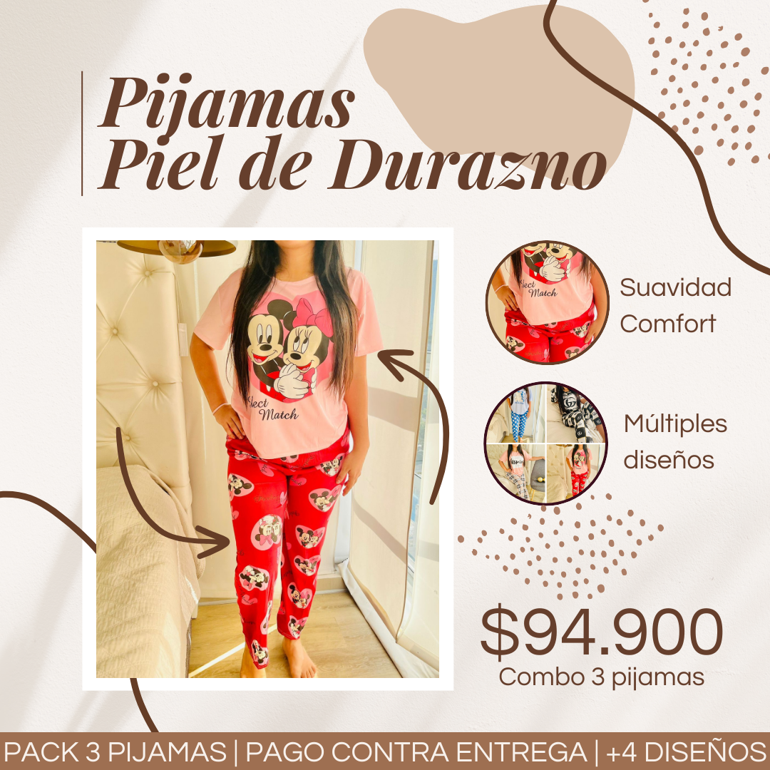 Pijamas Premium en Piel de Durazno talla única